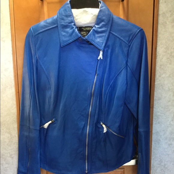 COPY - New! 💙 Lambskin Leather Motorcycle Jacket twiggy - Picture 3 of 11